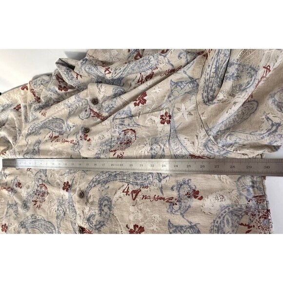 Caribbean Silk Blend Men's 3X Hibiscus Nassau Paisley Shirt Button Up S/Sleeve‎ - Picture 9 of 11